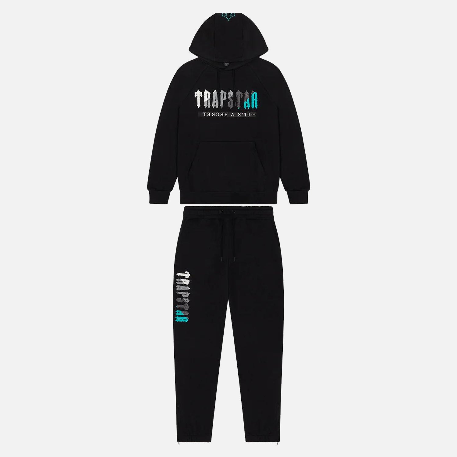 Trapstar Chenille Decoded 2.0 Hooded Tracksuit - Black / Teal