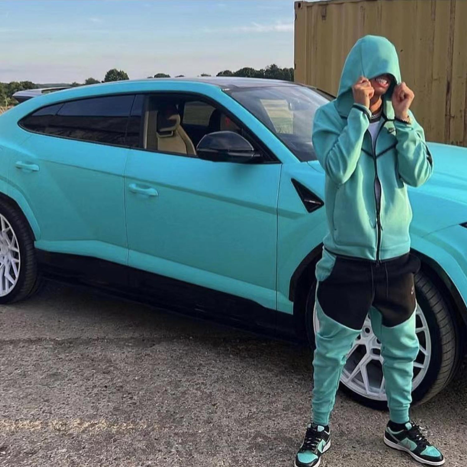 Nike Tech Fleece Hoodie - Teal Blue / Black