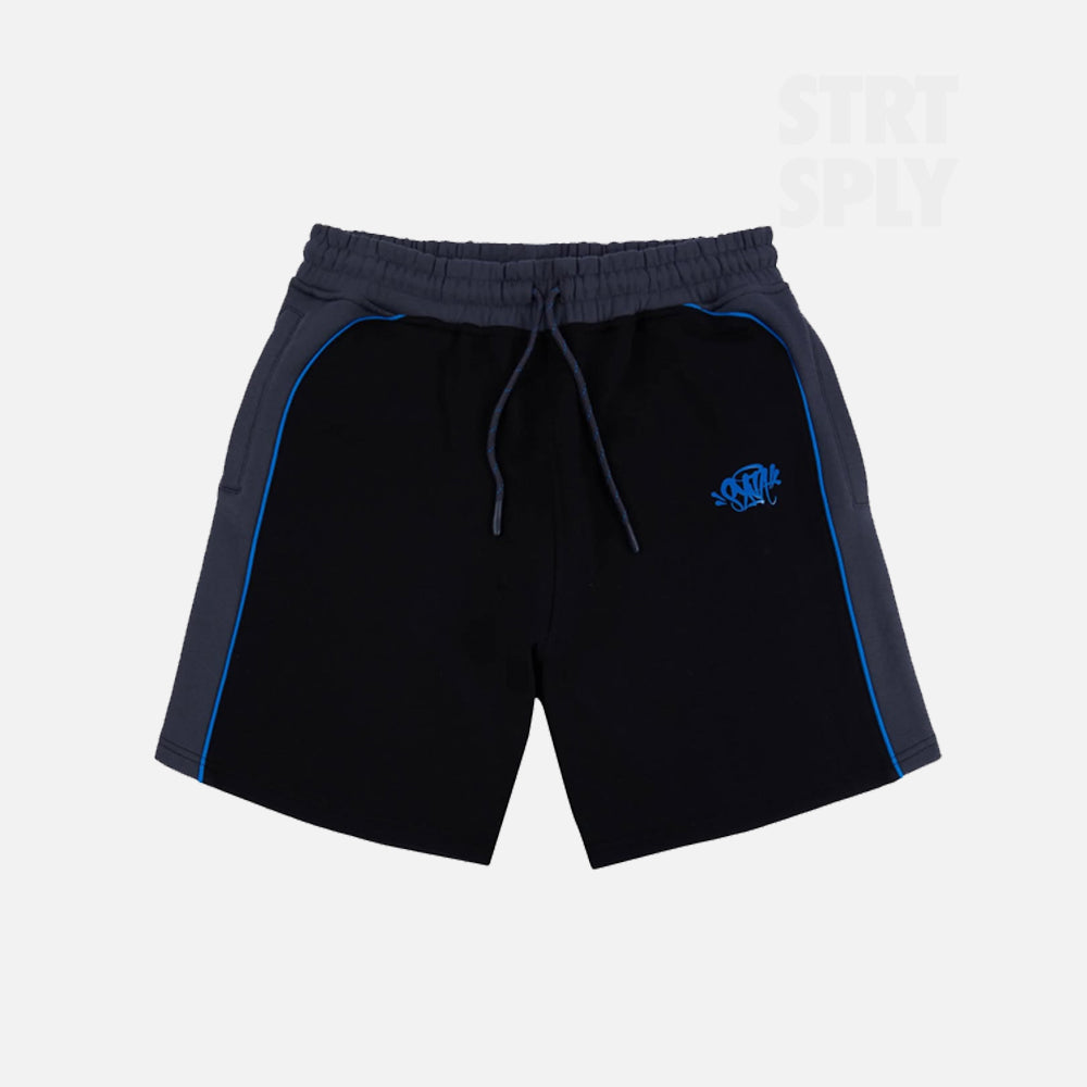 Syna World Team Pipe Shorts - Black / Cobalt Blue