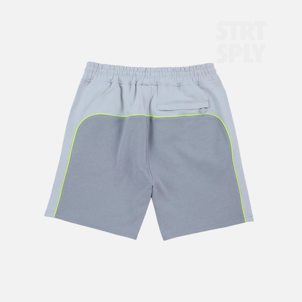 Syna World Team Pipe Shorts - Grey / Volt Green