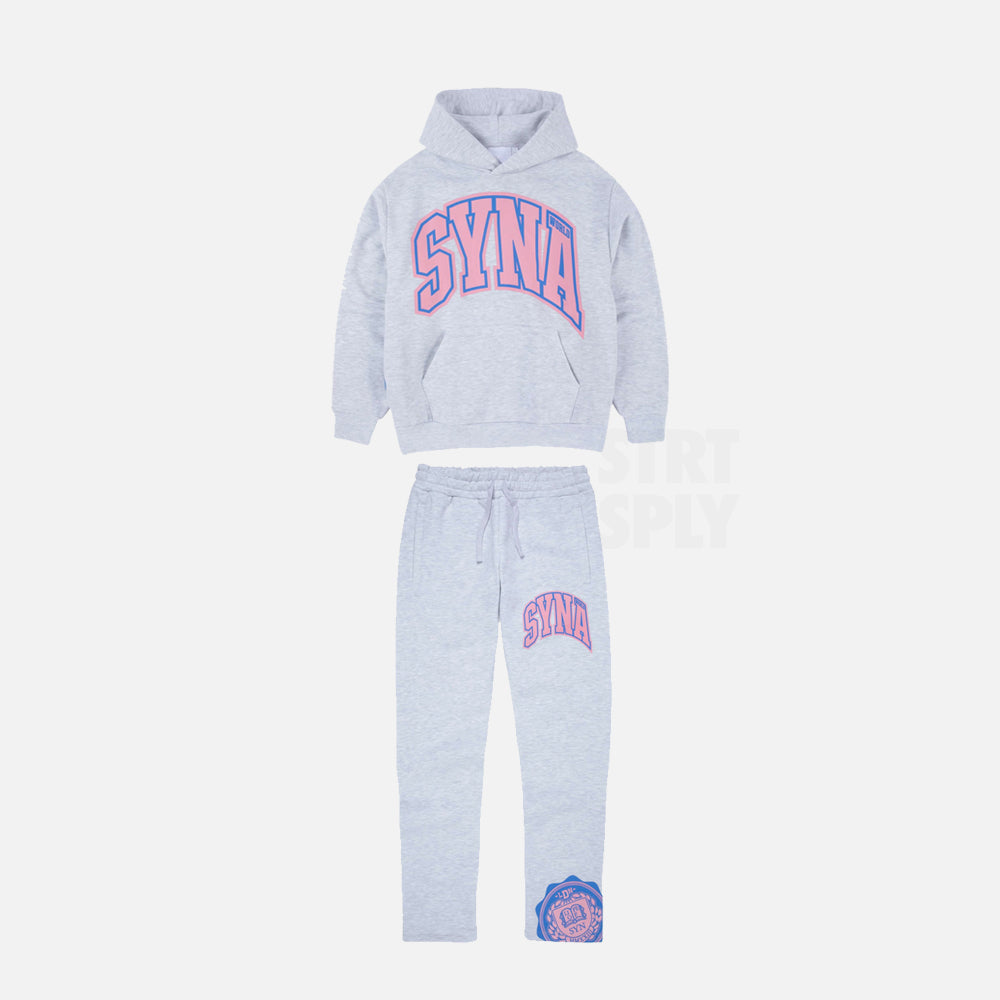 Syna World College Logo Tracksuit - Grey / Pink