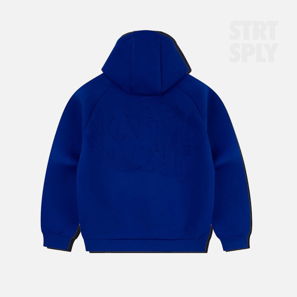 Syna World Neoprene Embossed Hoodie - Blue