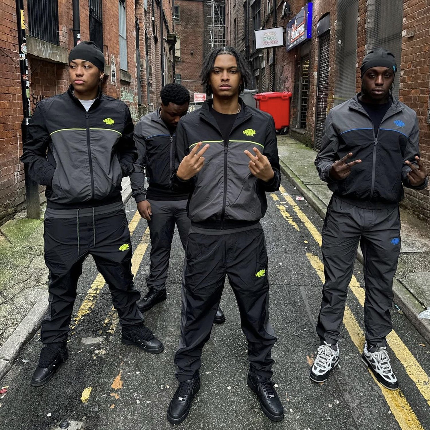 Syna World Logo Shell Tracksuit - Black / Grey / Blue