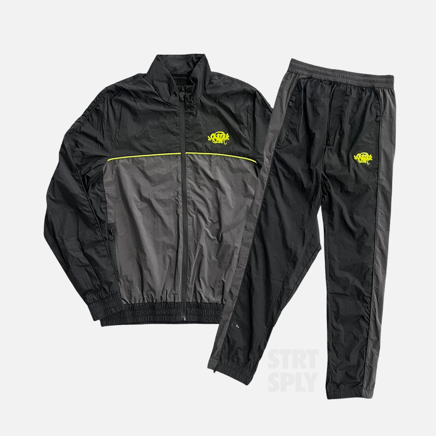 Syna World Logo Shell Tracksuit - Black / Grey / Volt