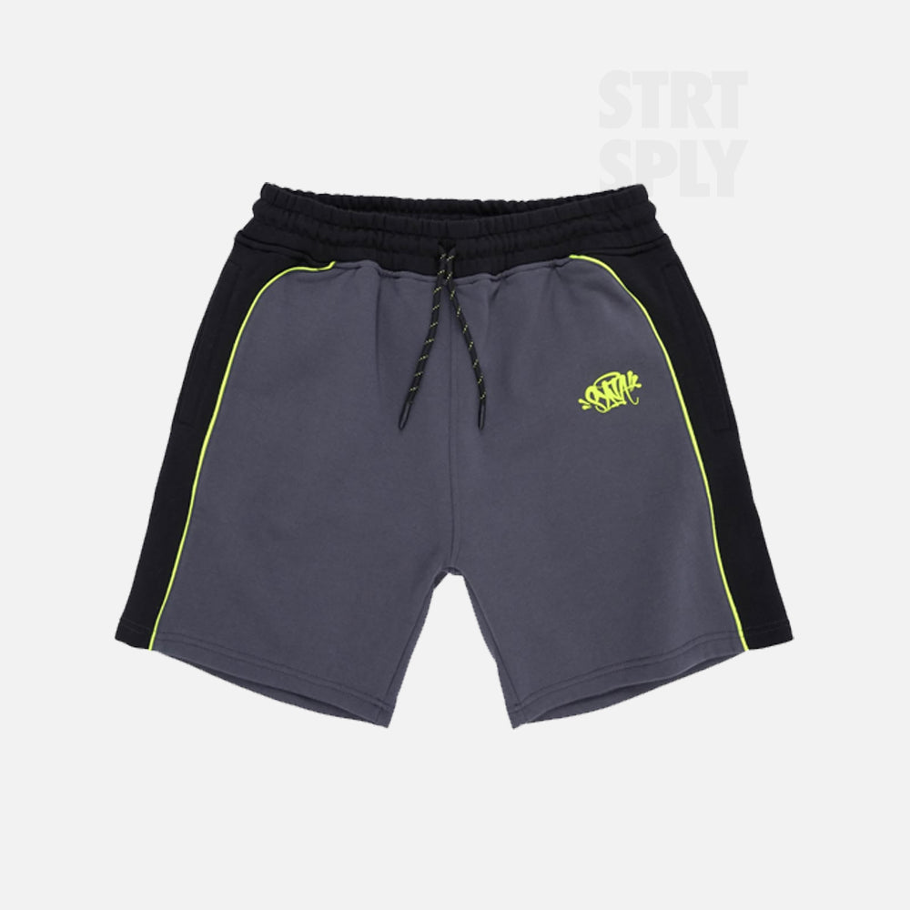 Syna World Team Pipe Shorts - Black / Grey / Volt Green