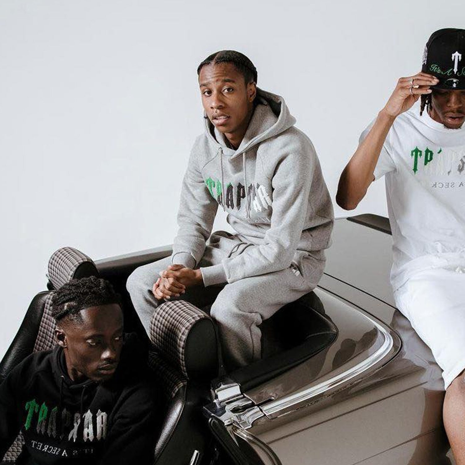 Trapstar Chenille Decoded Hooded Tracksuit - Grey / Green