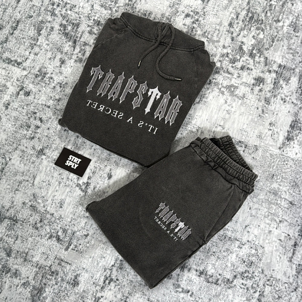 Trapstar Chenille Decoded Hooded Tracksuit - Grey Enyzme