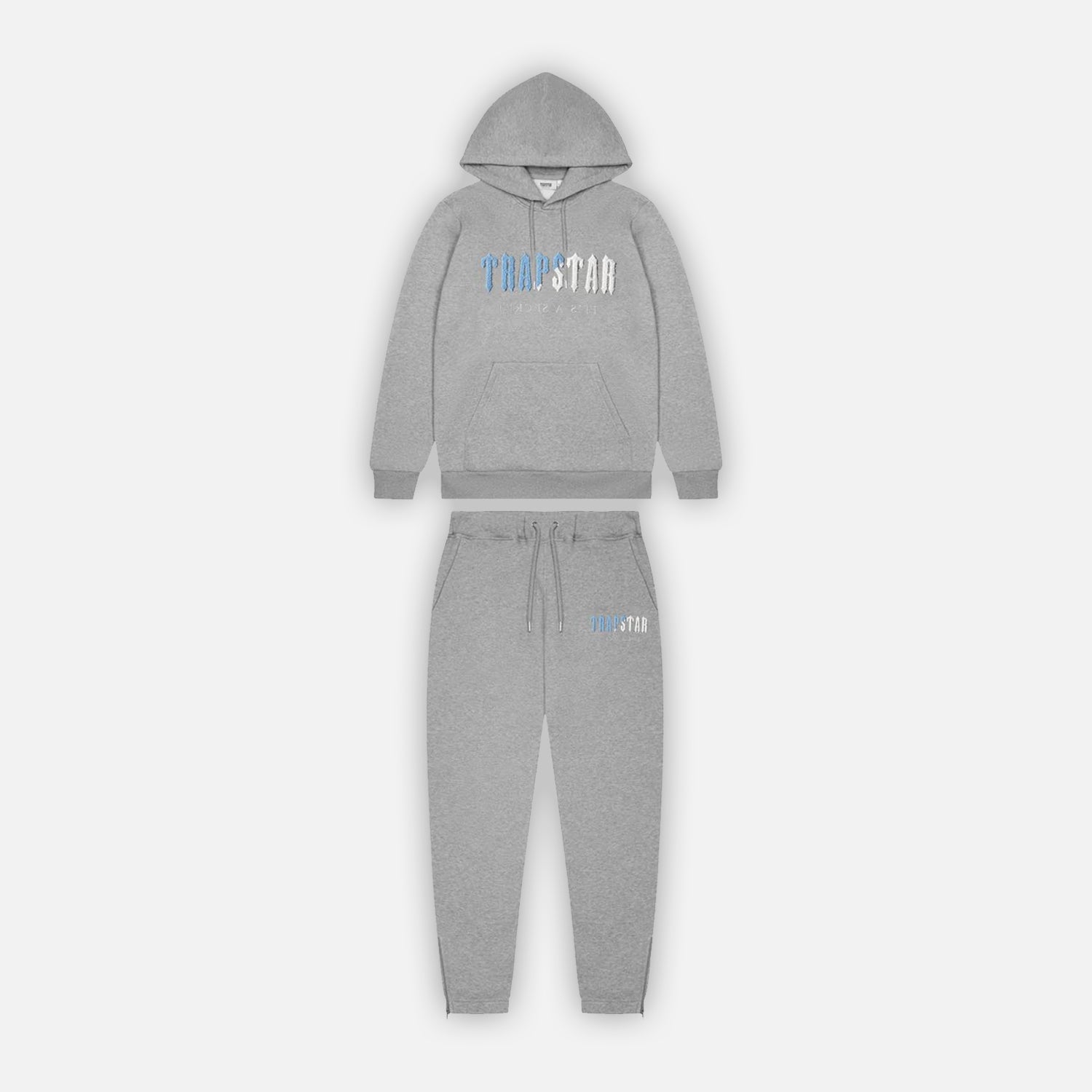 Trapstar Chenille Decoded Hooded Tracksuit - Grey Ice