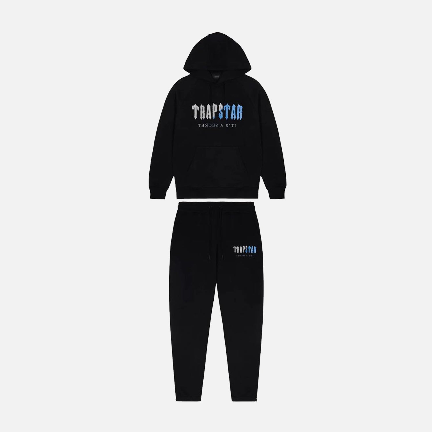 Trapstar Chenille Decoded Hooded Tracksuit - Black Ice