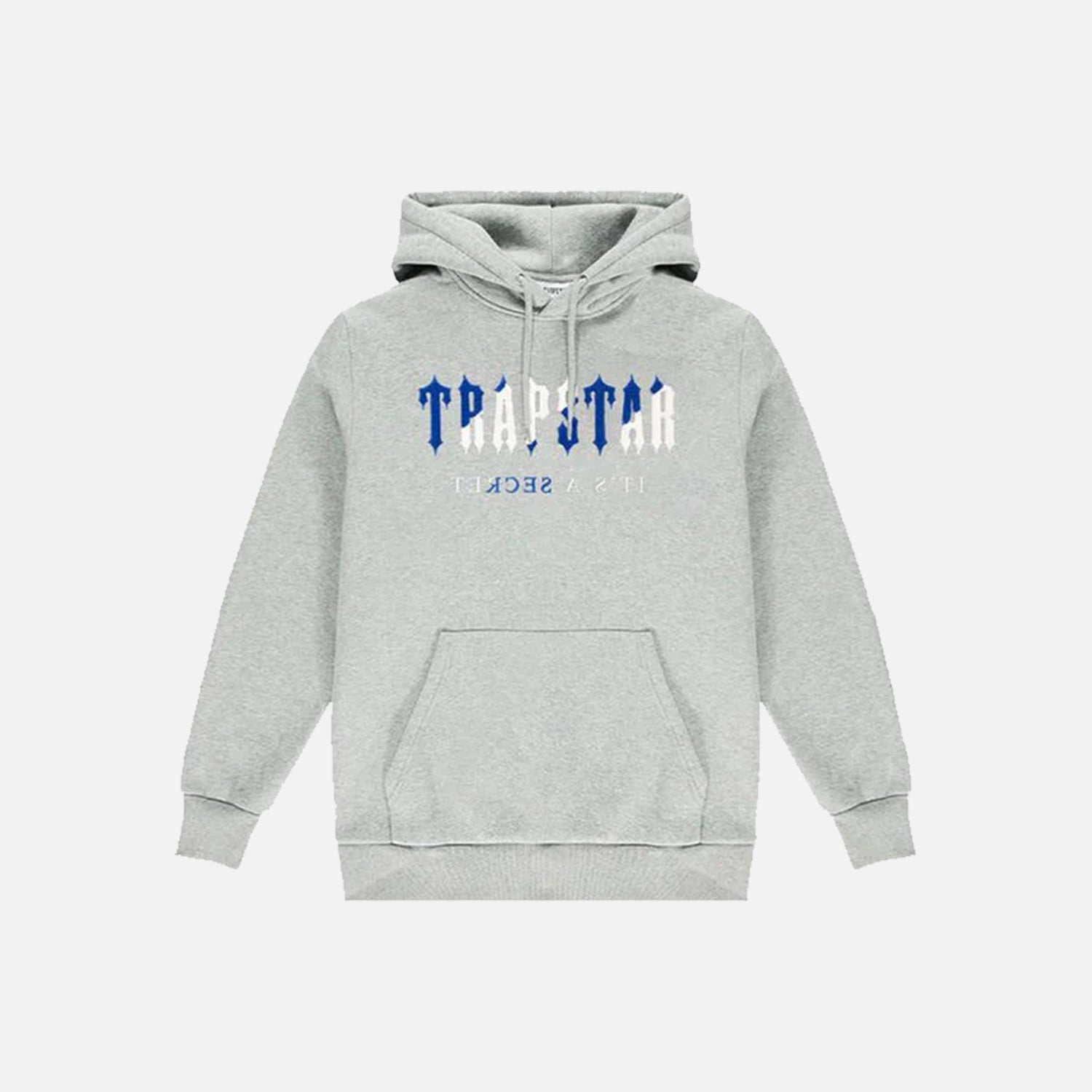 Trapstar Chenille Decoded Hooded Short Set - Grey / Dazzling Blue