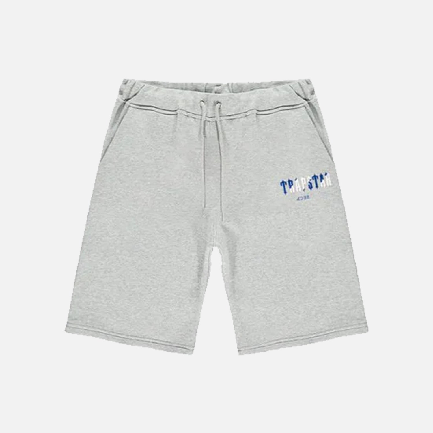 Trapstar Chenille Decoded Hooded Short Set - Grey / Dazzling Blue