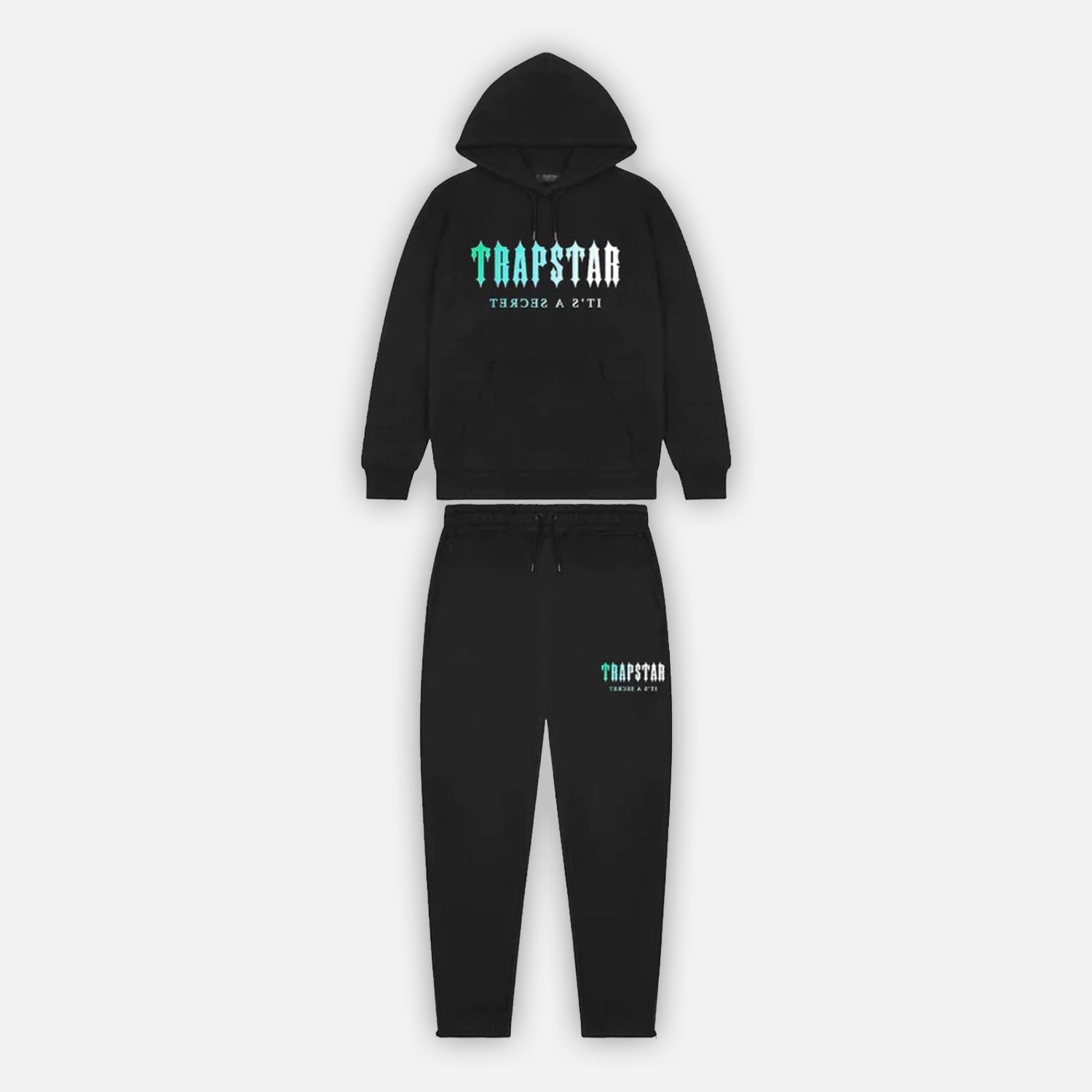 Trapstar Decoded Hooded Tracksuit - Black / Teal Gradient