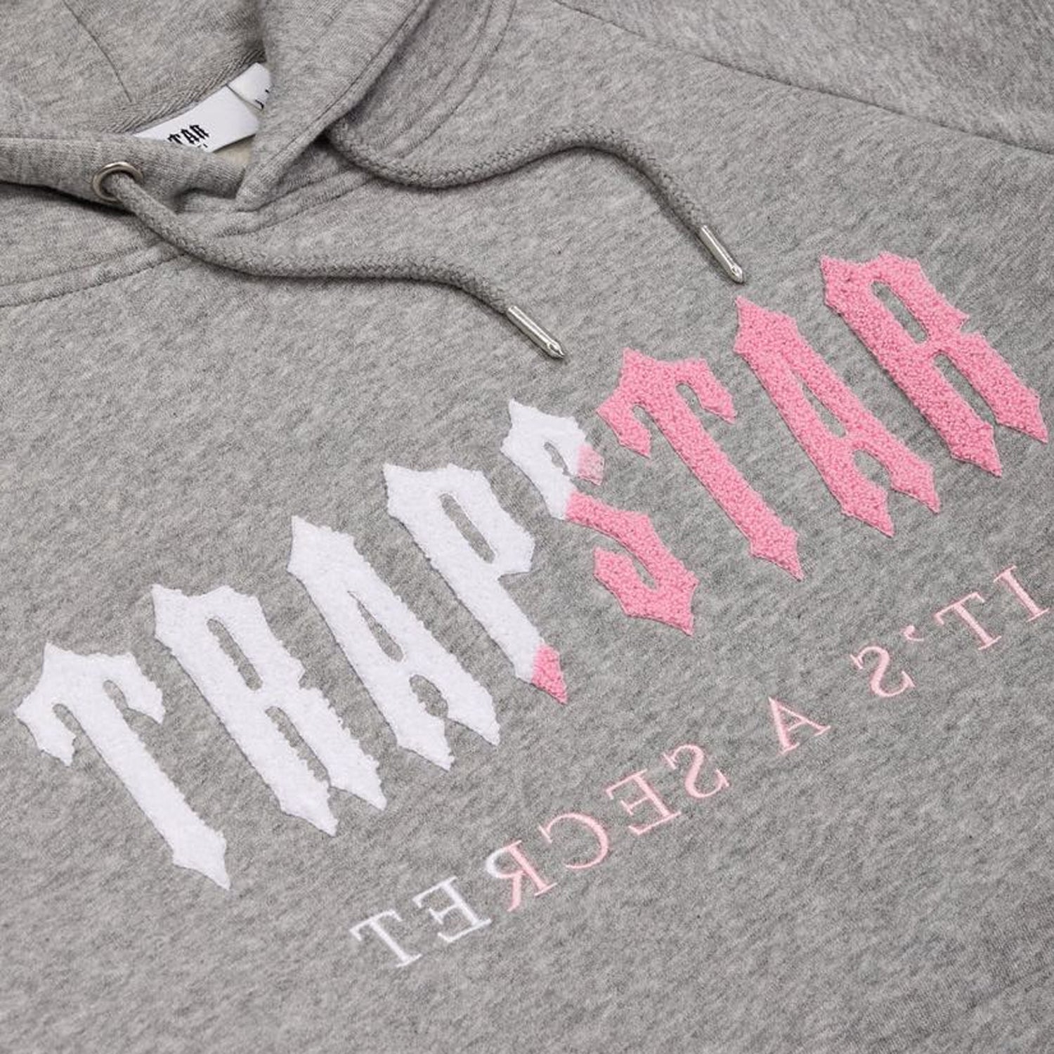 Trapstar Chenille Decoded Hooded Tracksuit - Grey / Pink