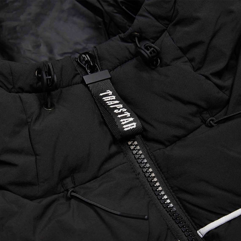 Trapstar Irongate Arch Piping Hooded Puffer Jacket - Black / White