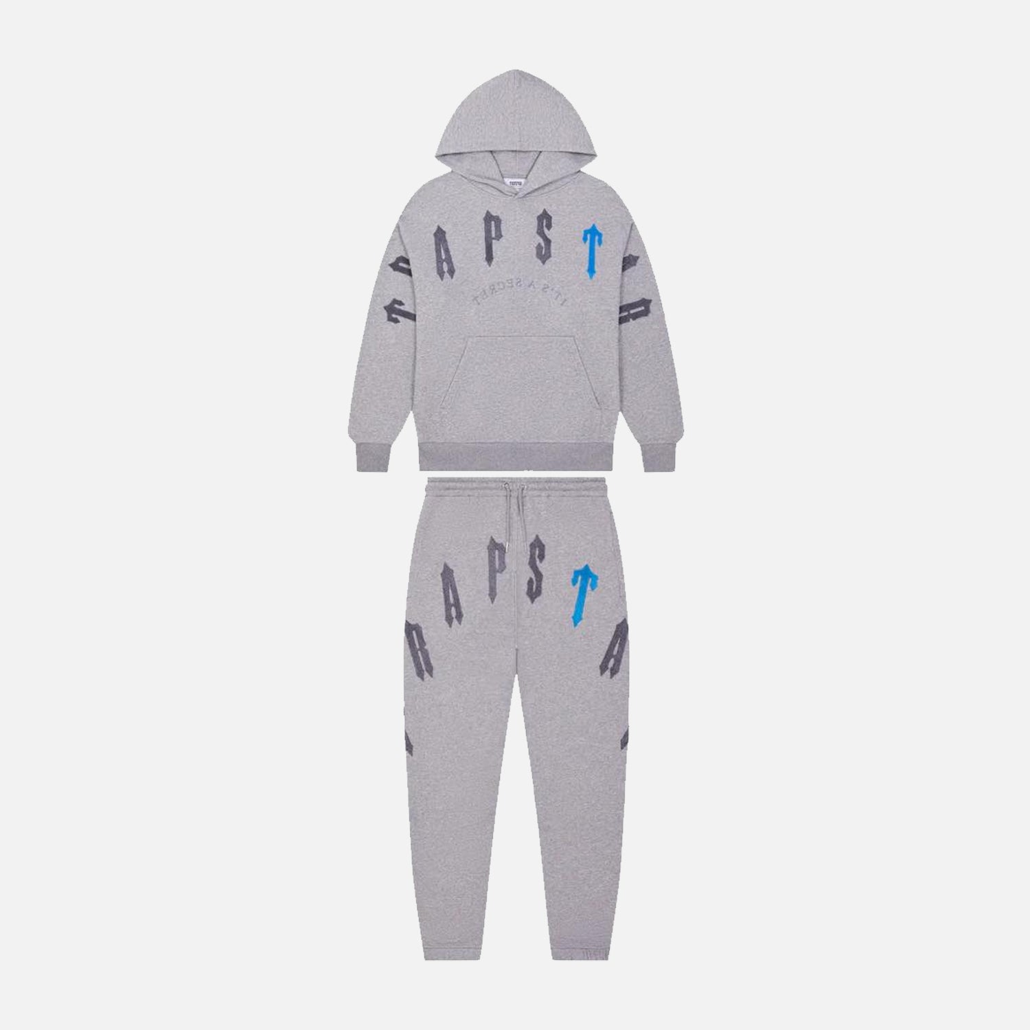 Trapstar Irongate Arch Chenille 2.0 Hooded Tracksuit - Grey / Teal