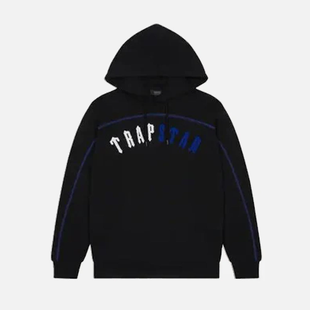 Preloved Trapstar Irongate Arch Chenille Hoodie - Black Ice Edition