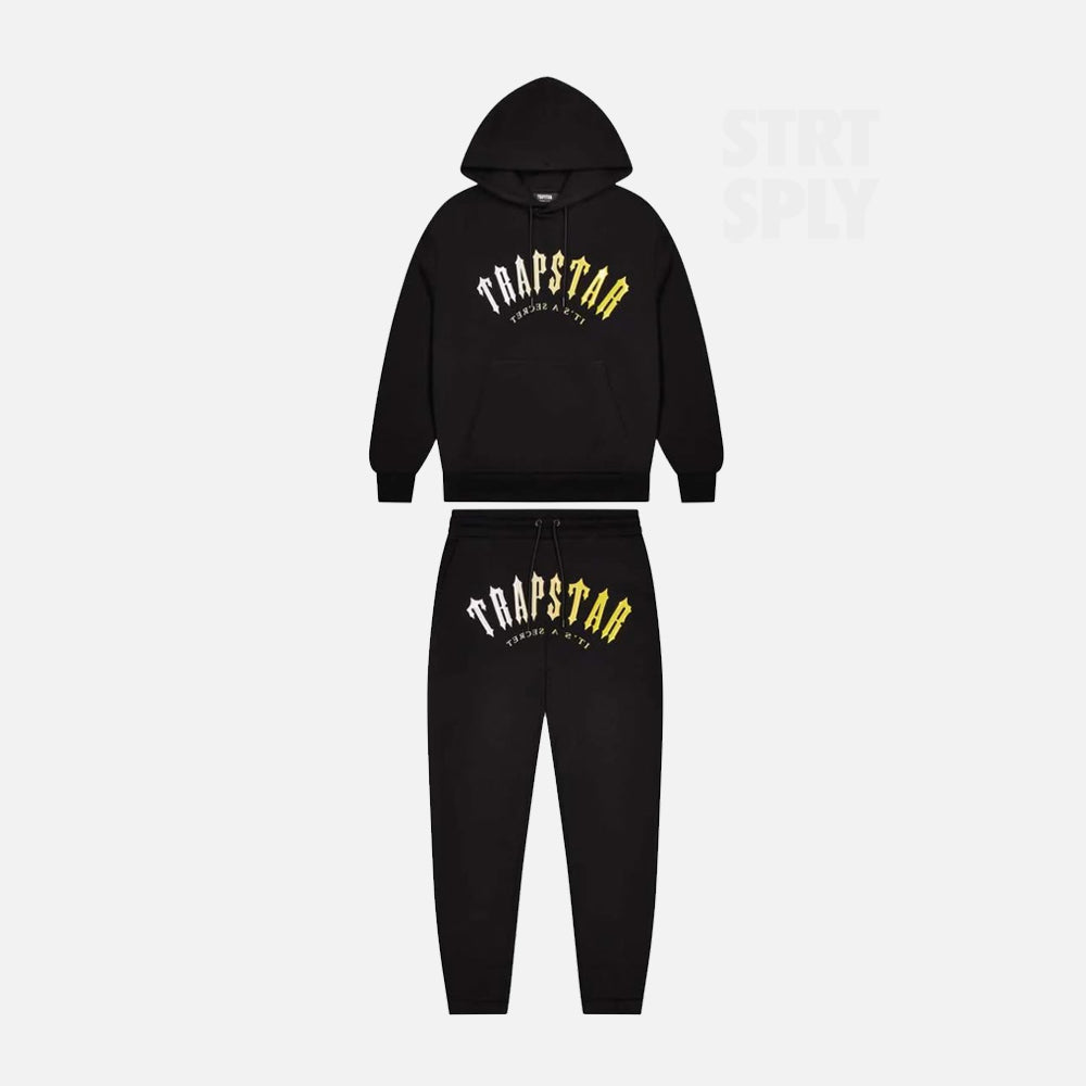 Trapstar Irongate Arch Hooded Gel Tracksuit - Black / Yellow