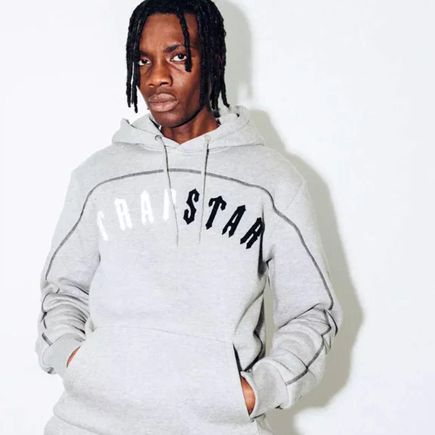 Trapstar Irongate Chenille Arch Hooded Tracksuit - Grey Monochrome Edition