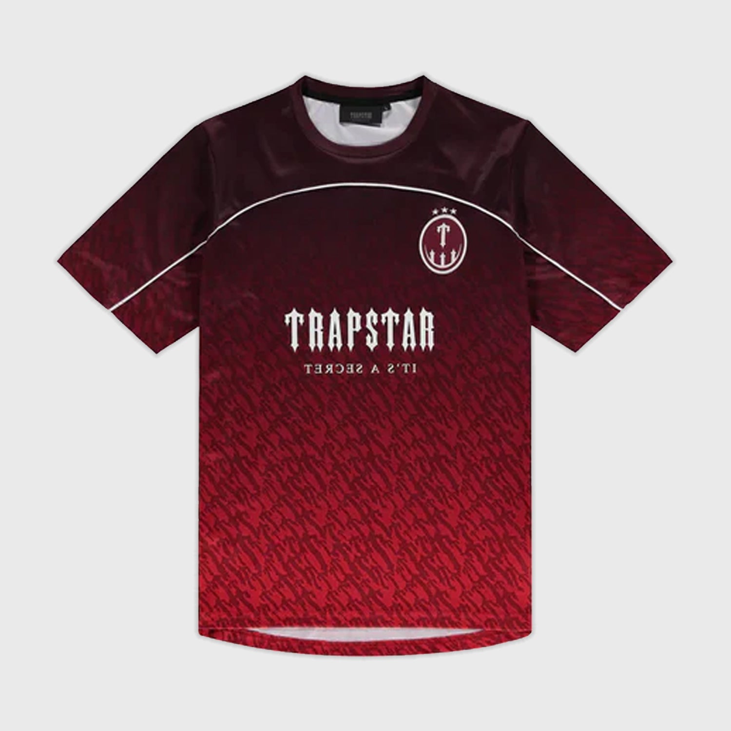 TRAPSTAR IRONGATE T FOOTBALL JERSEY RED GRADIENT KICKKONNECT