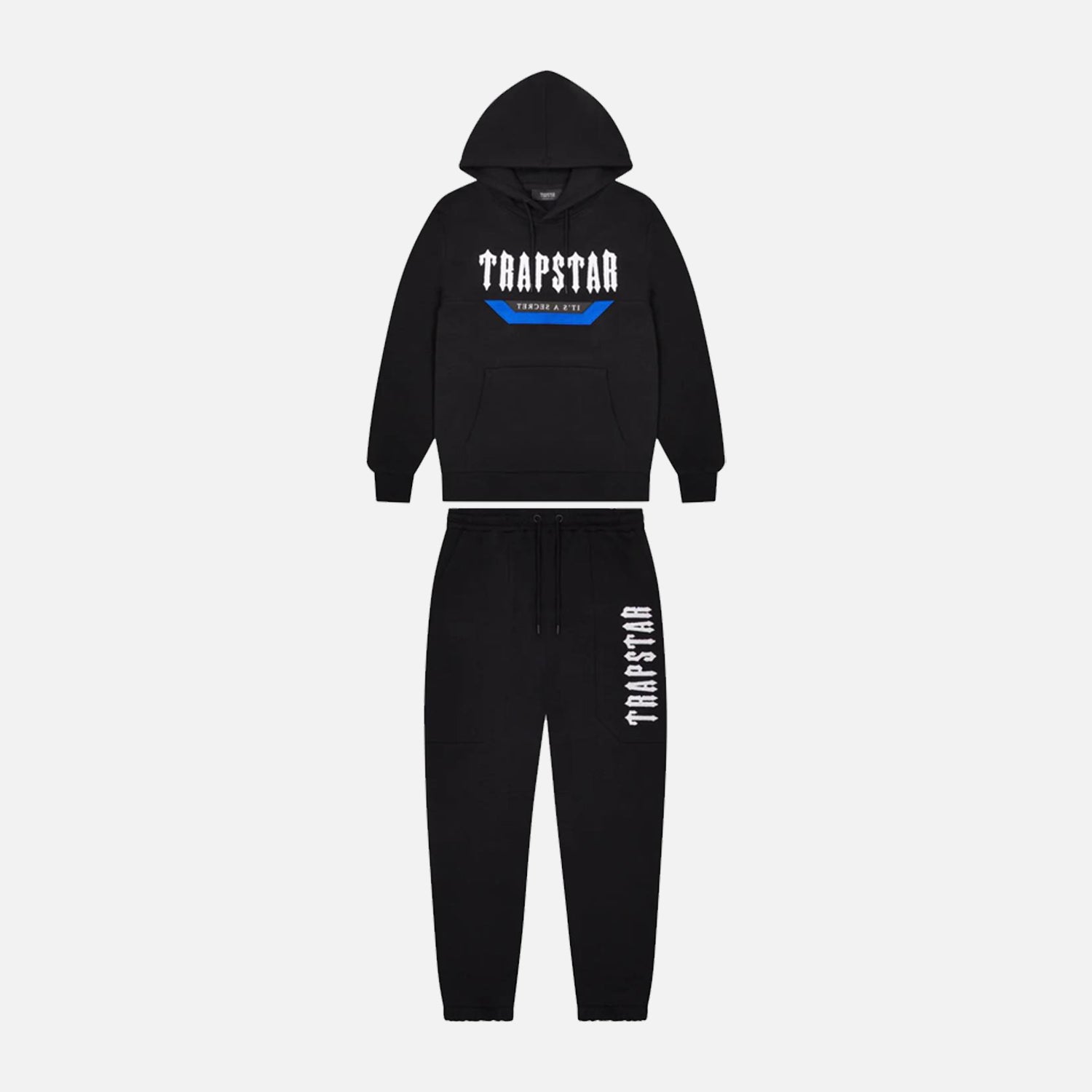 Trapstar Irongate Hooded Tracksuit - Black/Blue