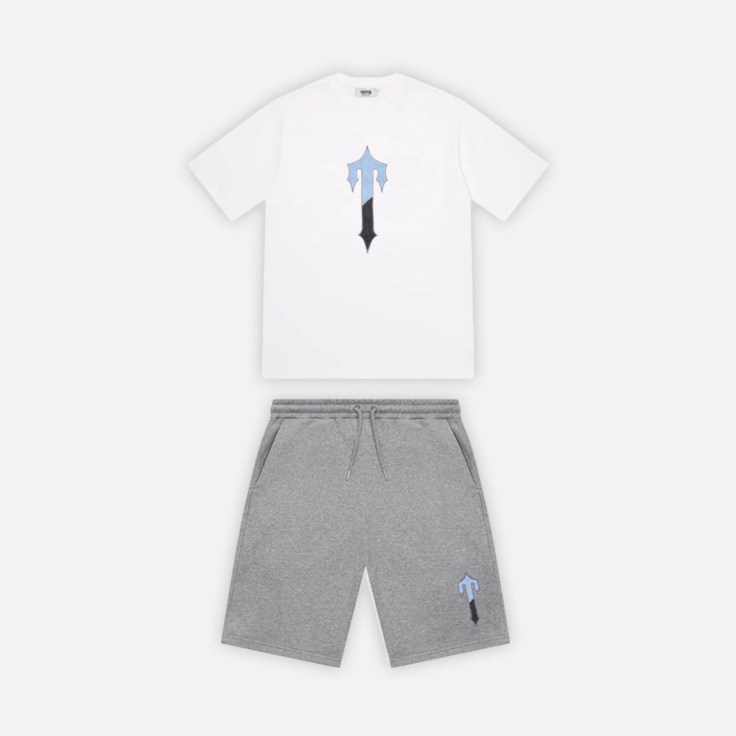 Trapstar Irongate T T-Shirt & Short Set - White / Grey / Blue