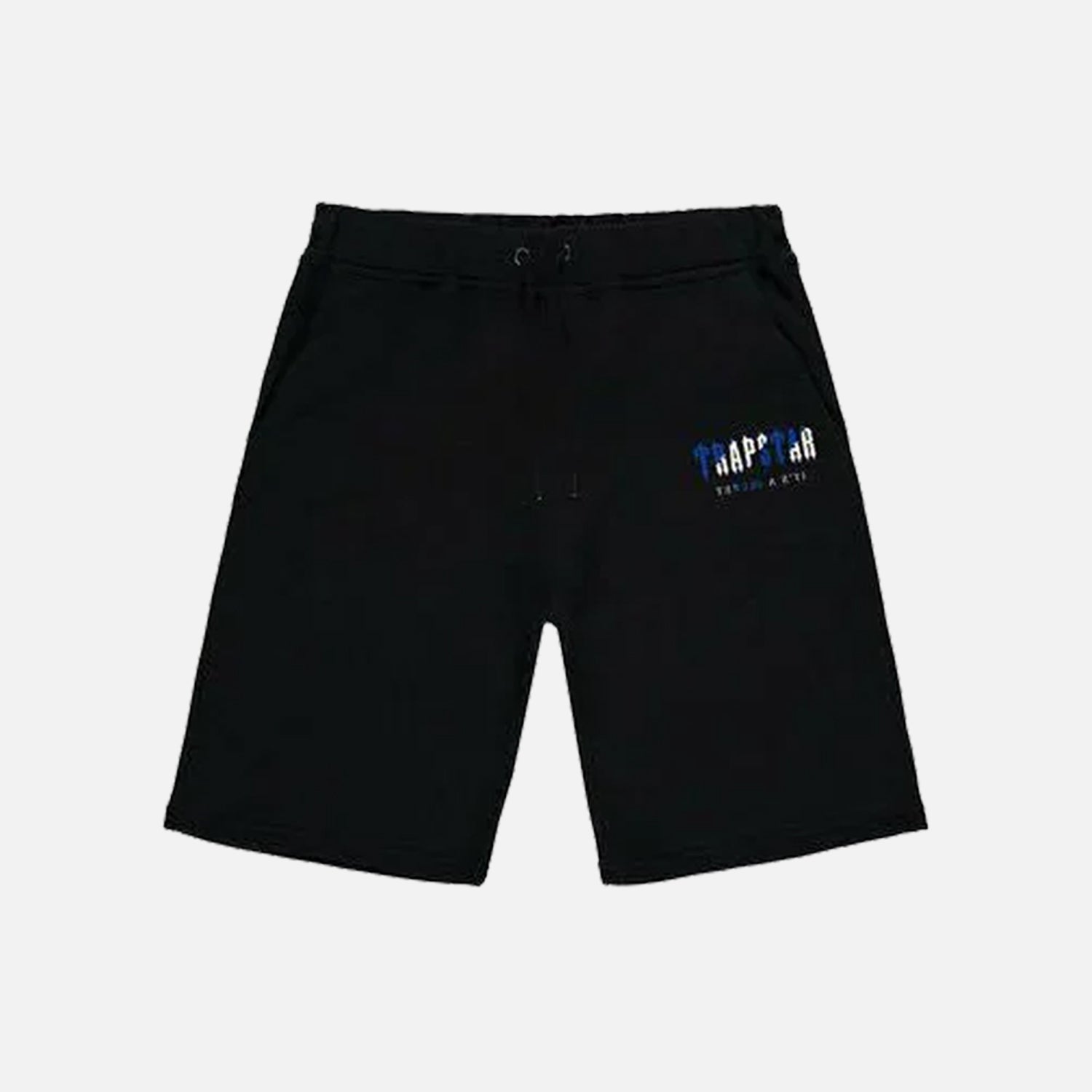 Trapstar Chenille Decoded Hooded Short Set - Black / Dazzling Blue