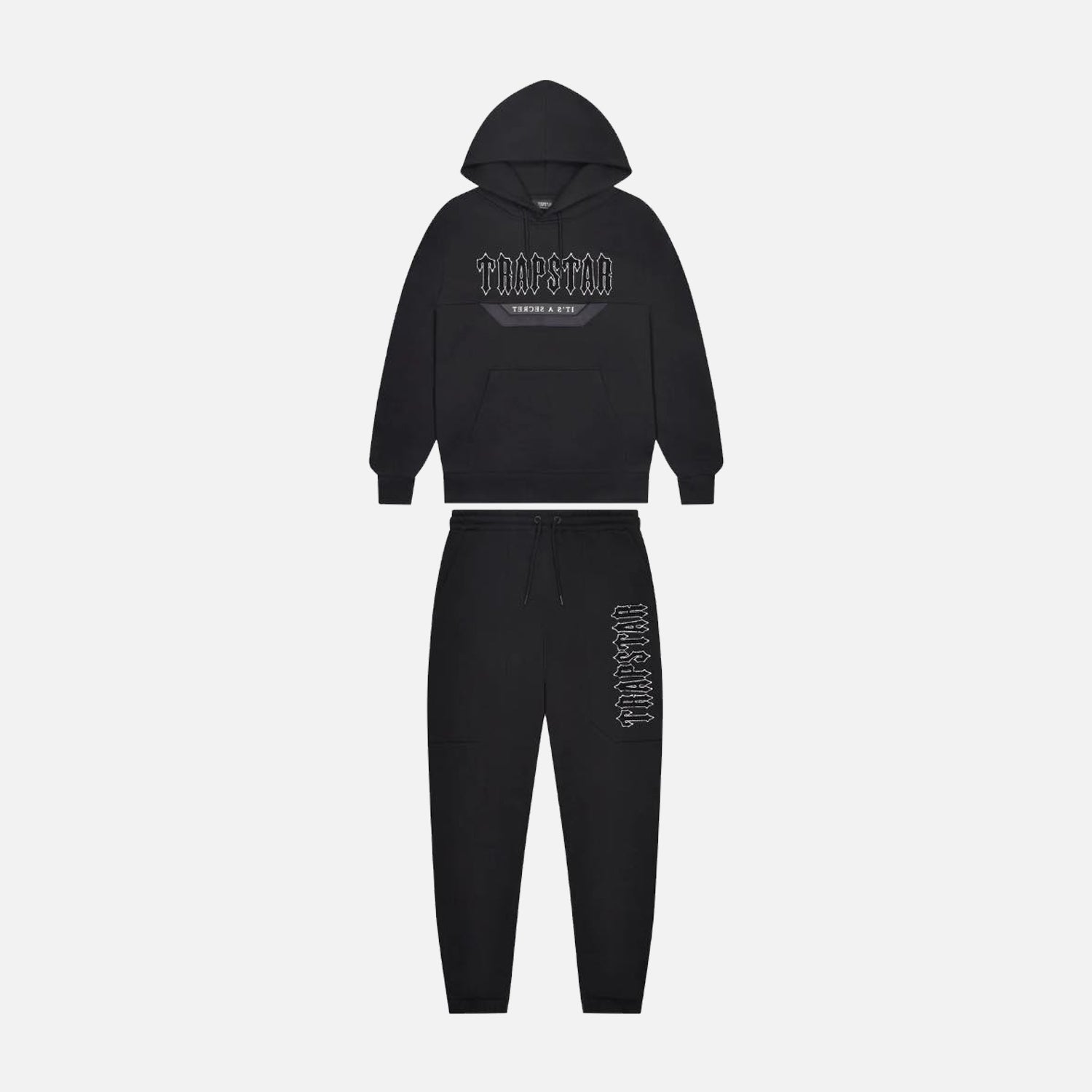 Trapstar Chenille Decoded Hooded Panel Tracksuit - Black