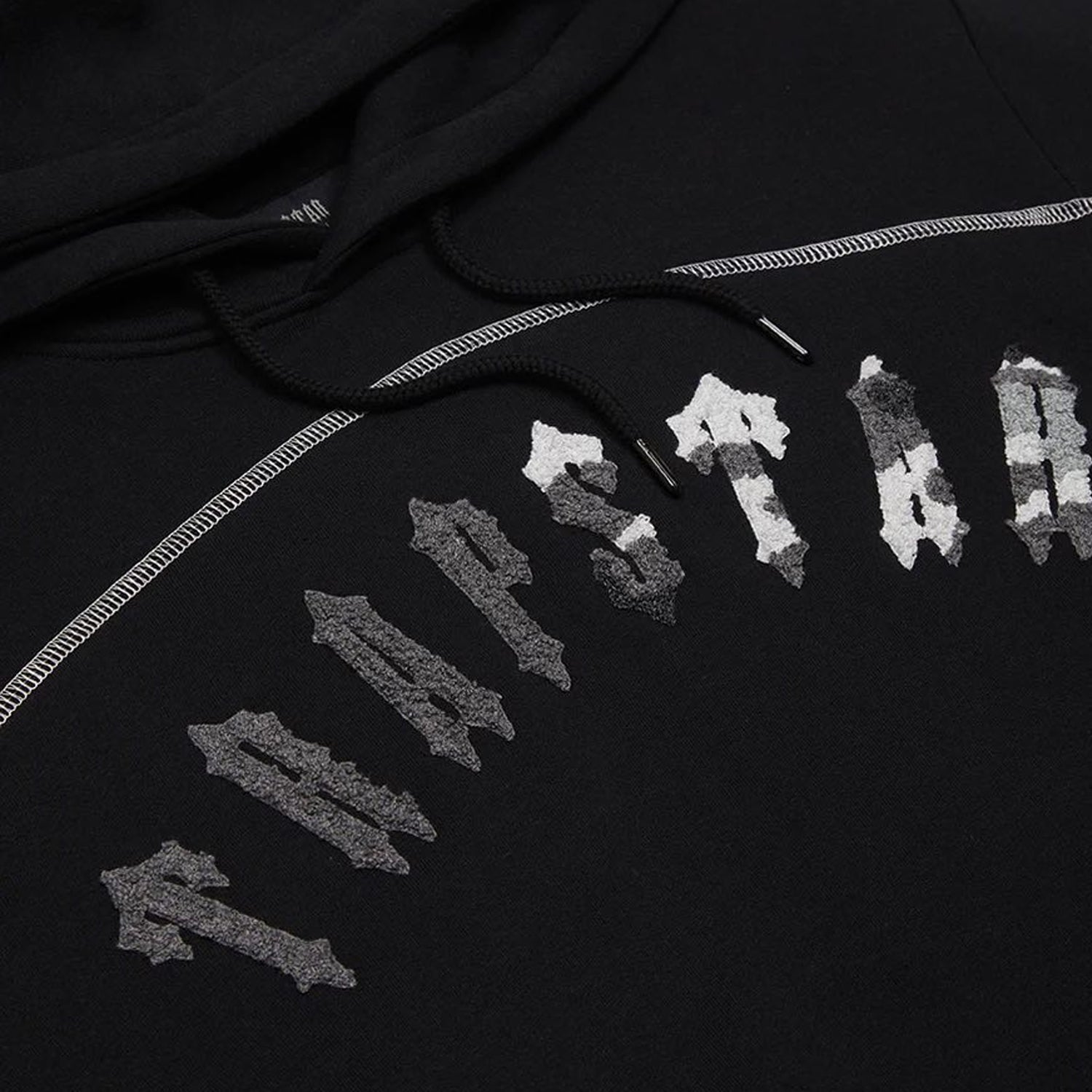 Trapstar Irongate Chenille Arch Hooded Tracksuit - Black / Grey Camo
