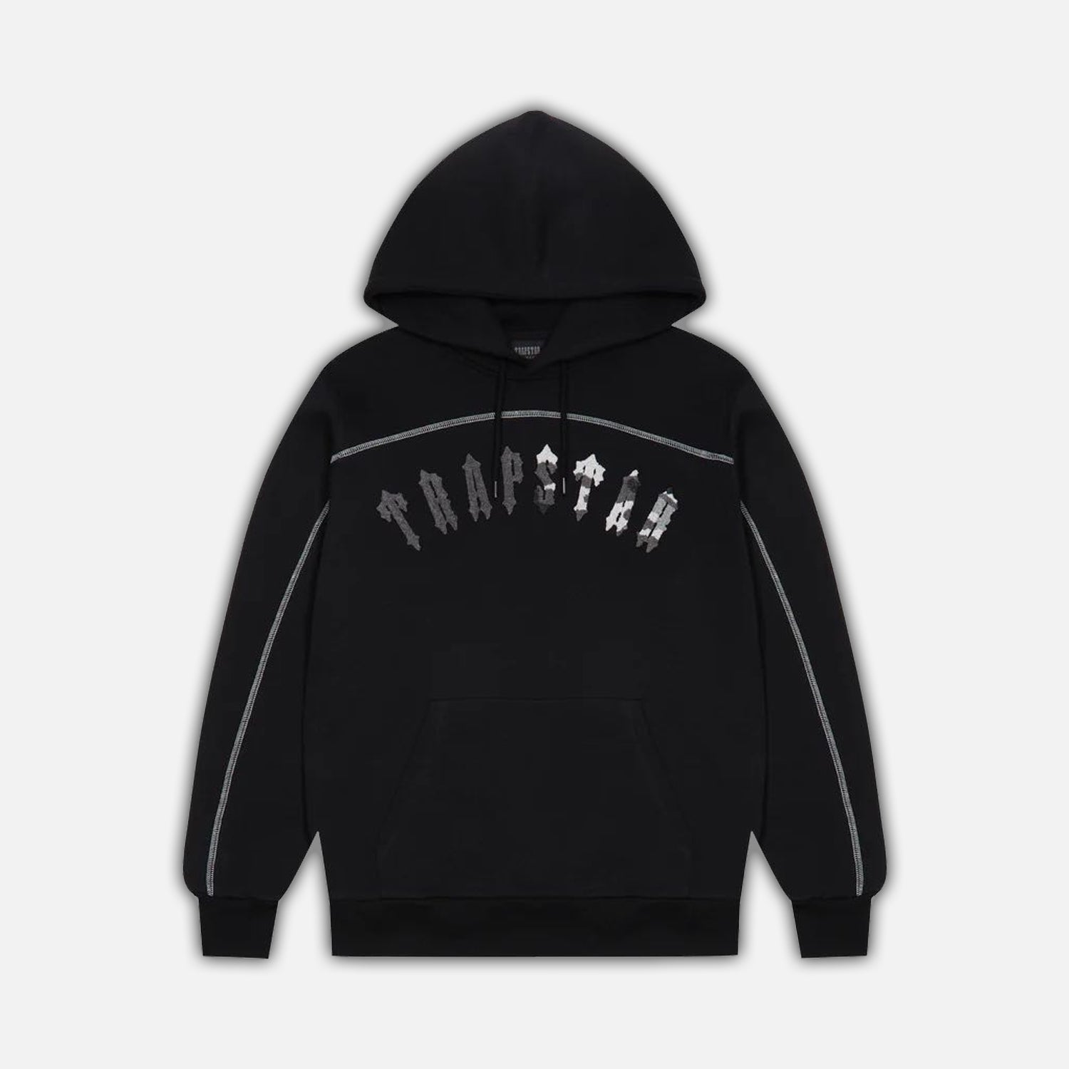 Trapstar Irongate Chenille Arch Hooded Tracksuit - Black / Grey Camo