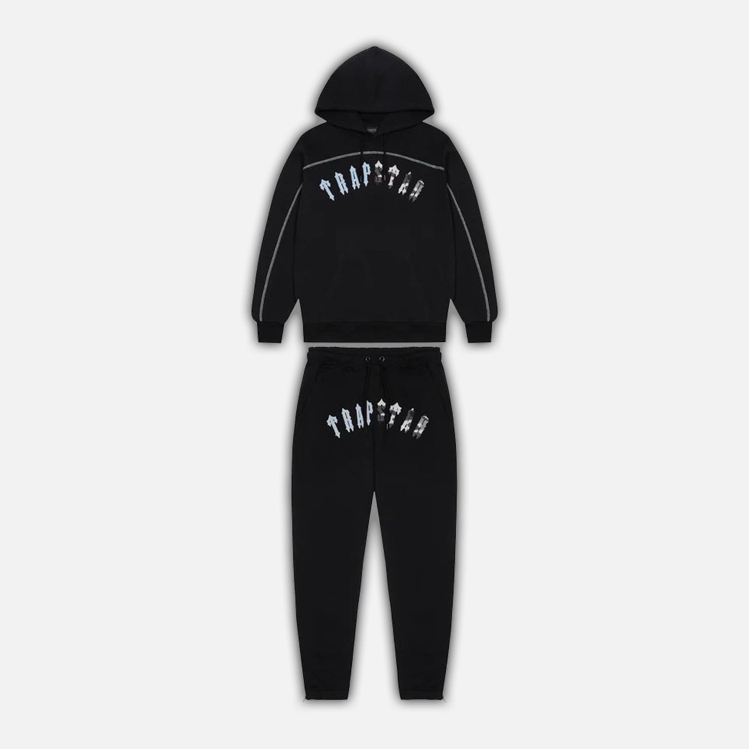 Trapstar Irongate Chenille Arch Hooded Tracksuit - Black / Blue Camo