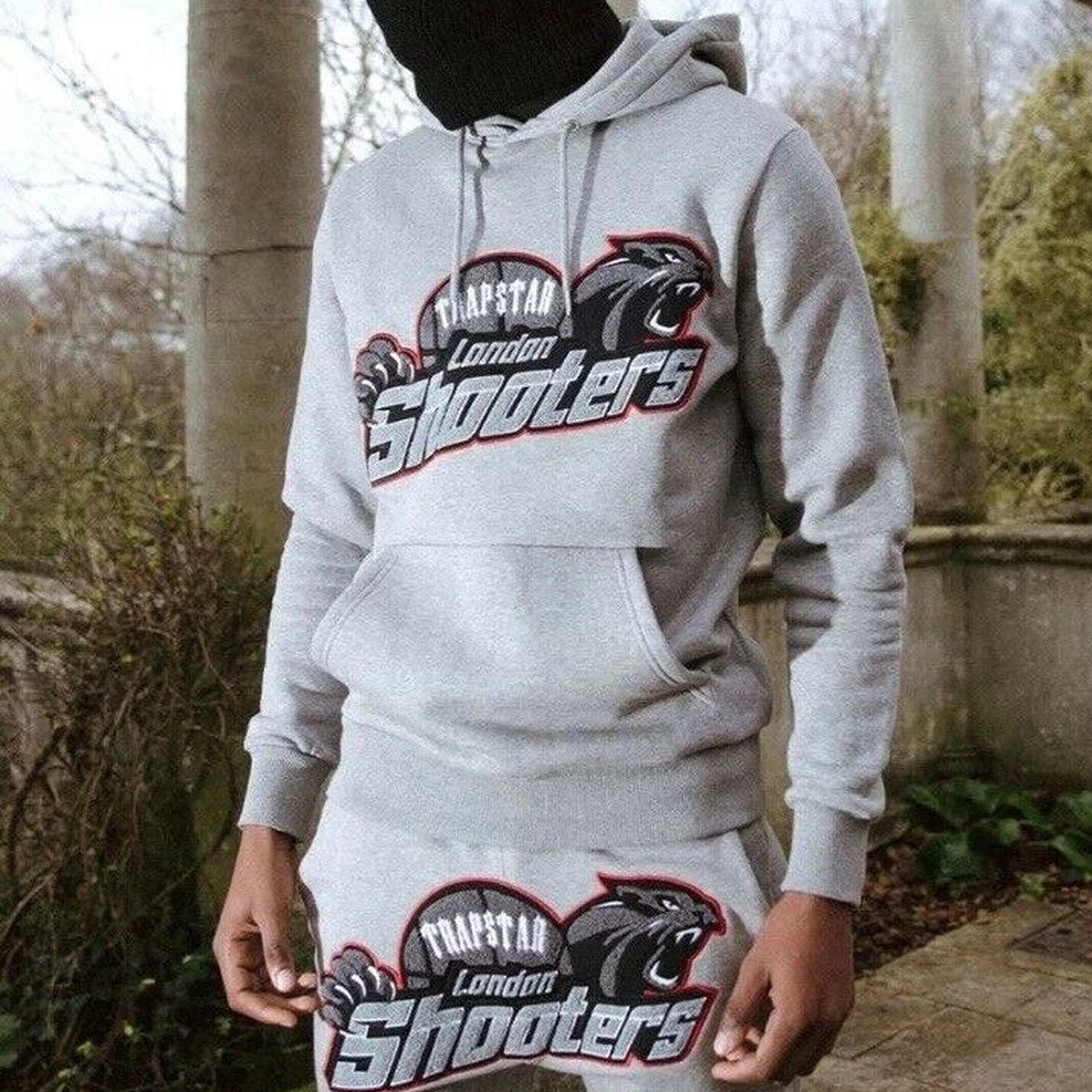 TRAPSTAR SHOOTERS HOODED TRACKSUIT - GREY / RED KICKKONNECT