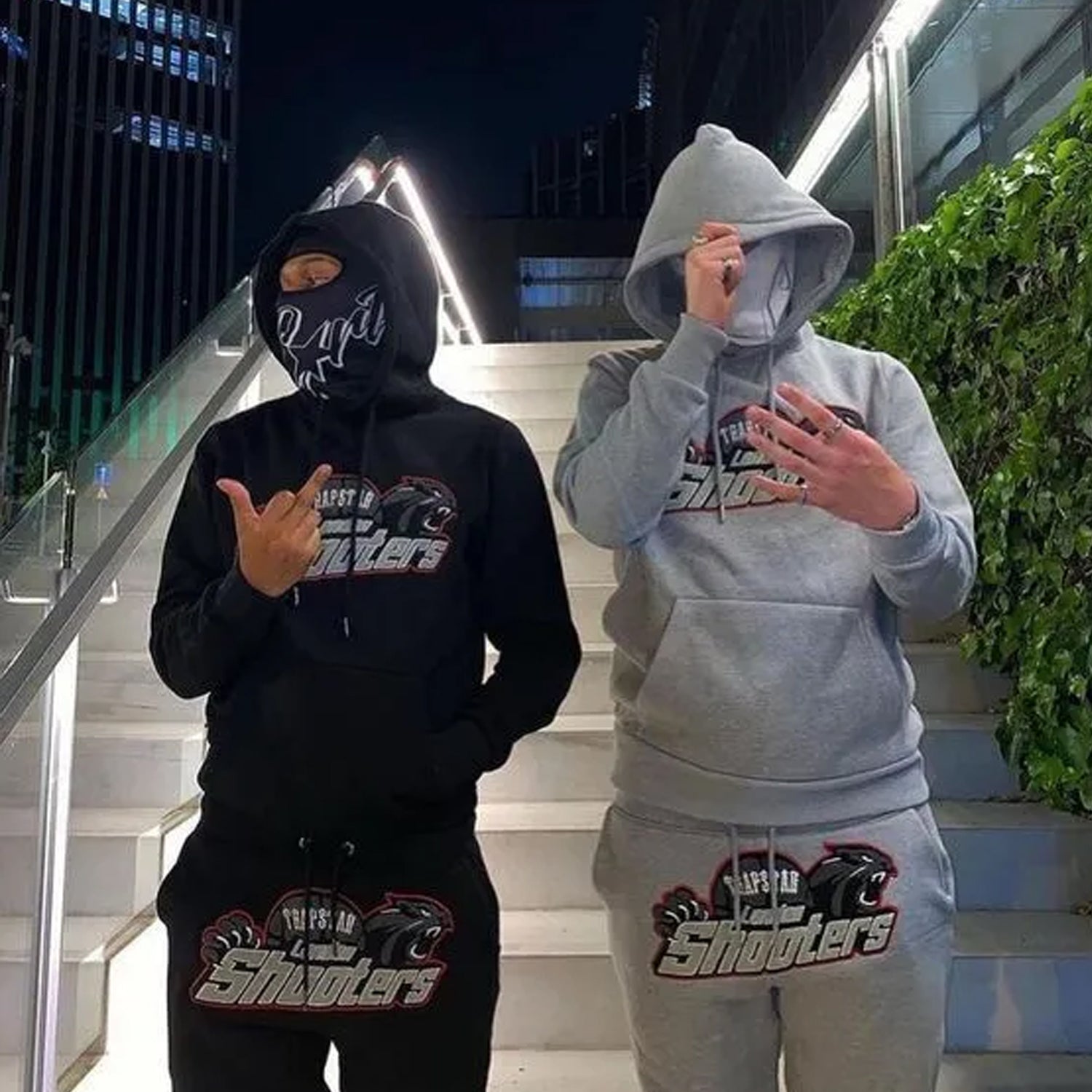 TRAPSTAR SHOOTERS HOODED TRACKSUIT - BLACK / RED KICKKONNECT