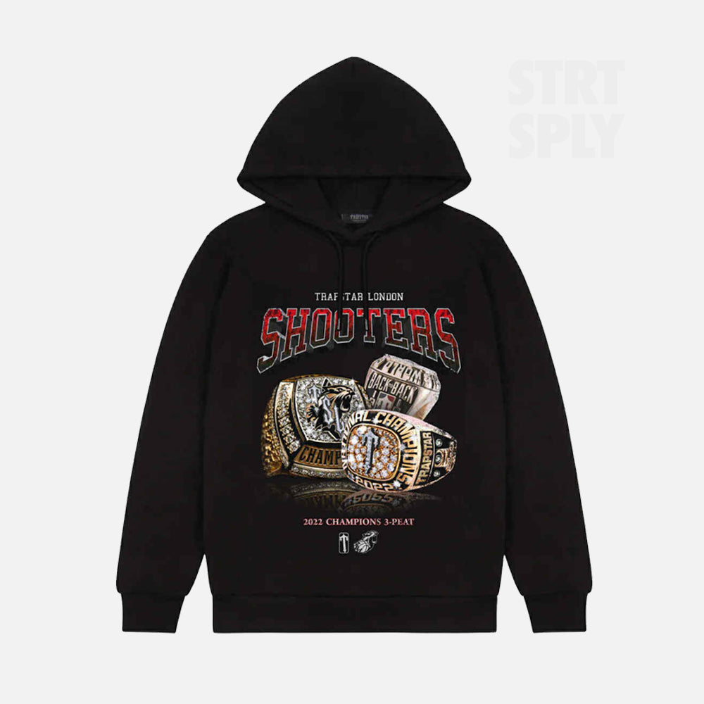 Trapstar Three Peat Champions Hoodie - Black