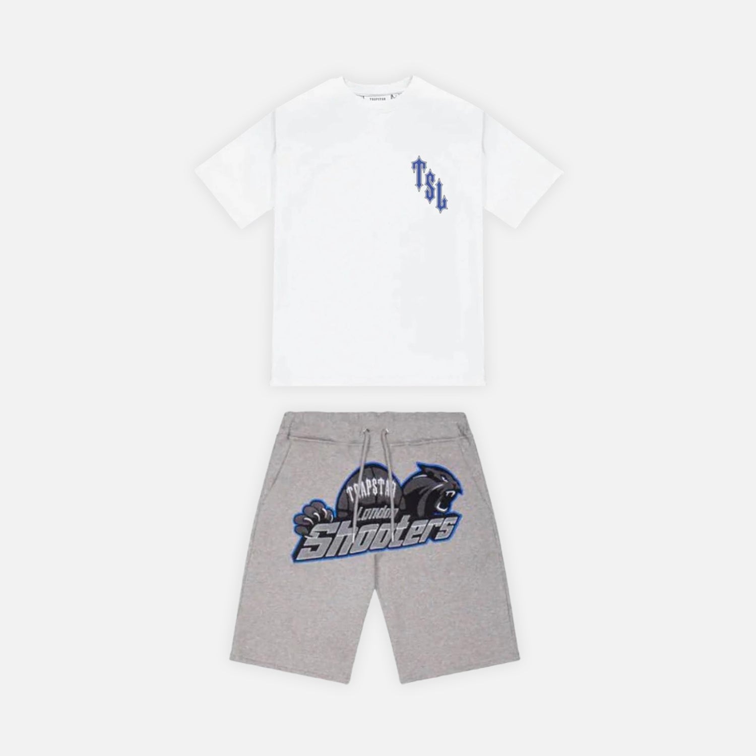 Trapstar Shooters T-Shirt & Short Set - White / Grey