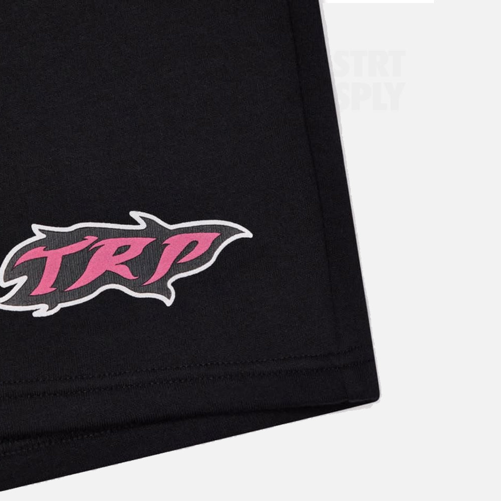 Trapstar TRP Flame T-Shirt & Short Set - Black / Pink