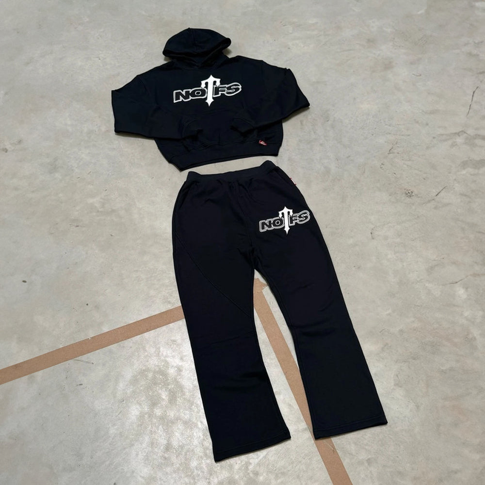 Trapstar x NOFS Hoodie - Black / Ice Blue
