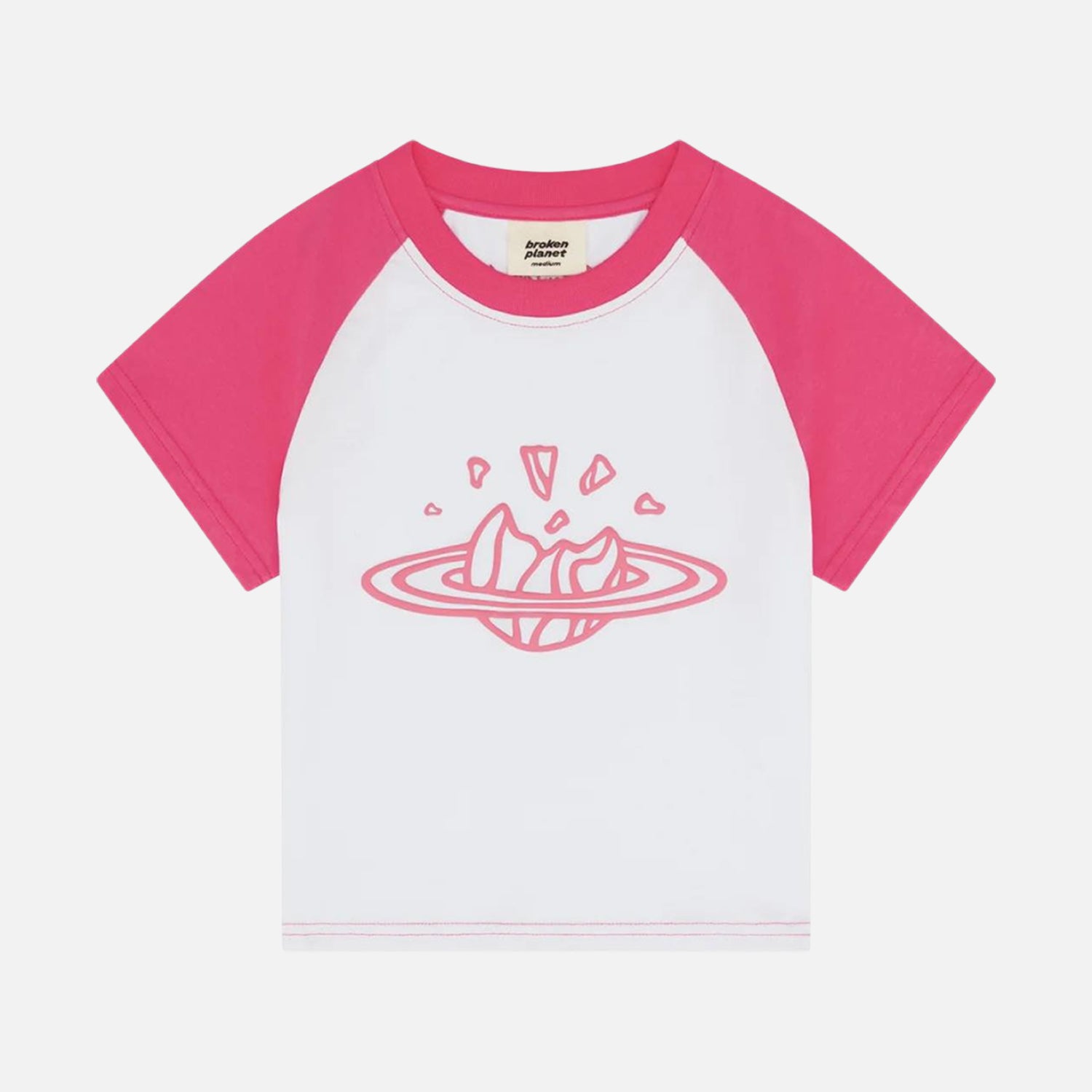 Broken Planet Market Women's Baby Tee - Snow White / Pink