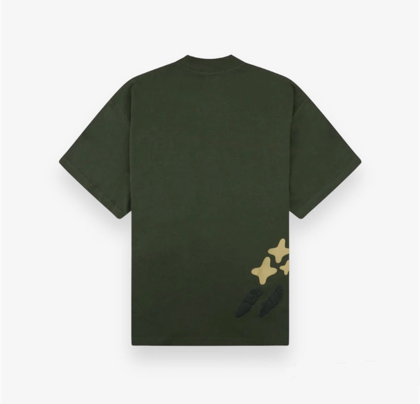 Broken Planet Market 'Space Trails' T-Shirt - Olive Green