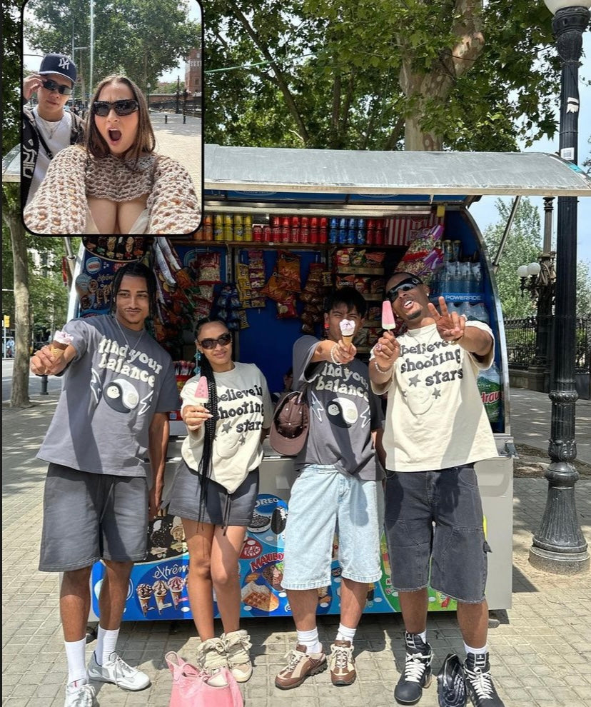Broken Planet Market 'Find Your Balance' T Shirt - Ash Grey