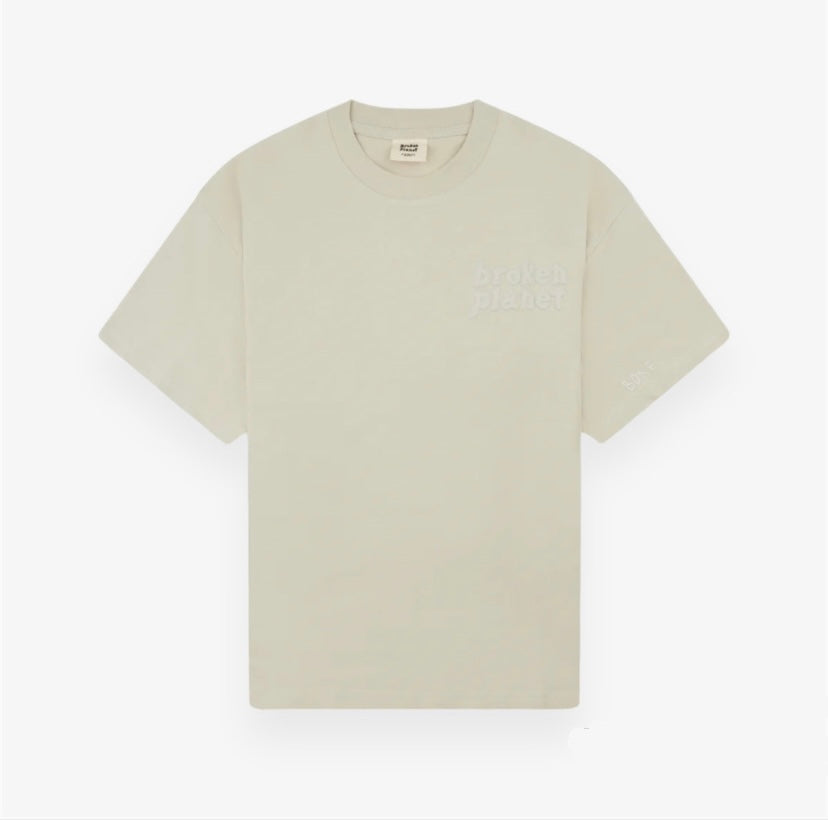 Broken Planet Basics T Shirt - Light Bone