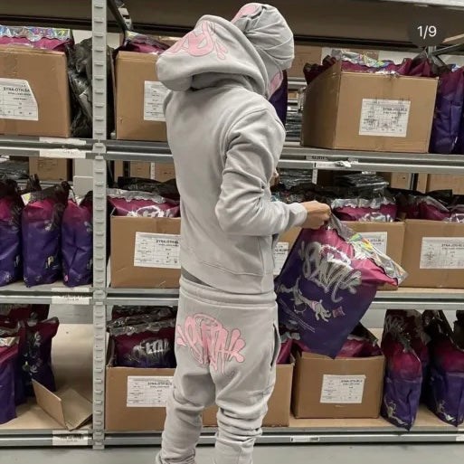 Syna World Logo Tracksuit - Grey / Pink
