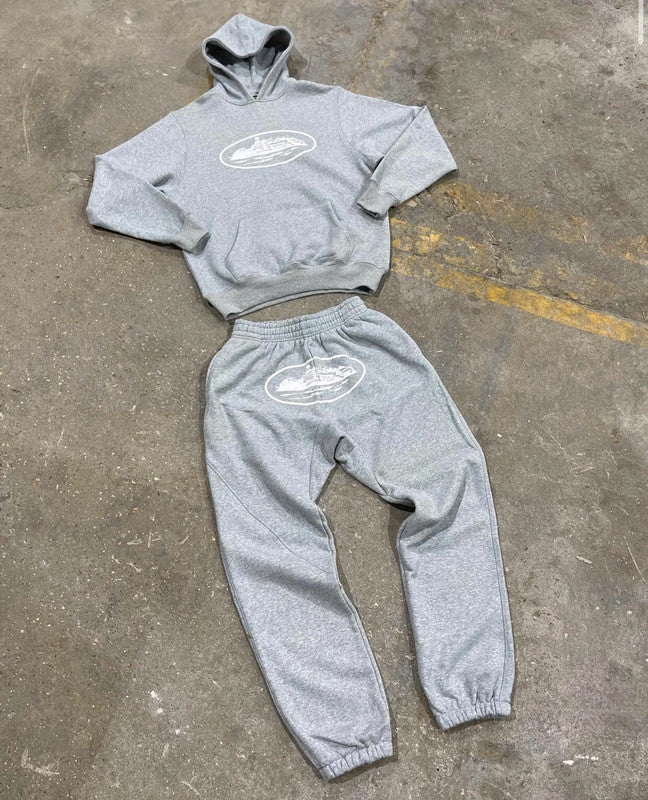 CORTEIZ RTW HEATHER GREY ALCATRAZ HOODIE GREY WHITE KICKKONNECT