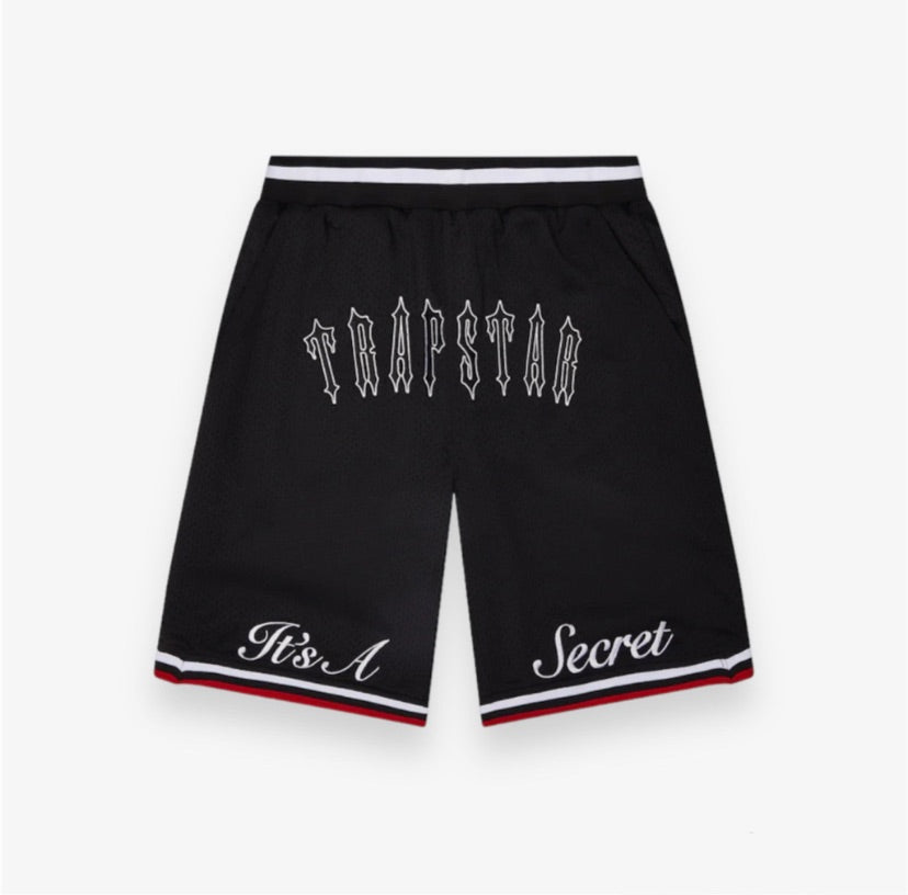 trapstar irongate arch its a secret shorts black red white kickkonnect new