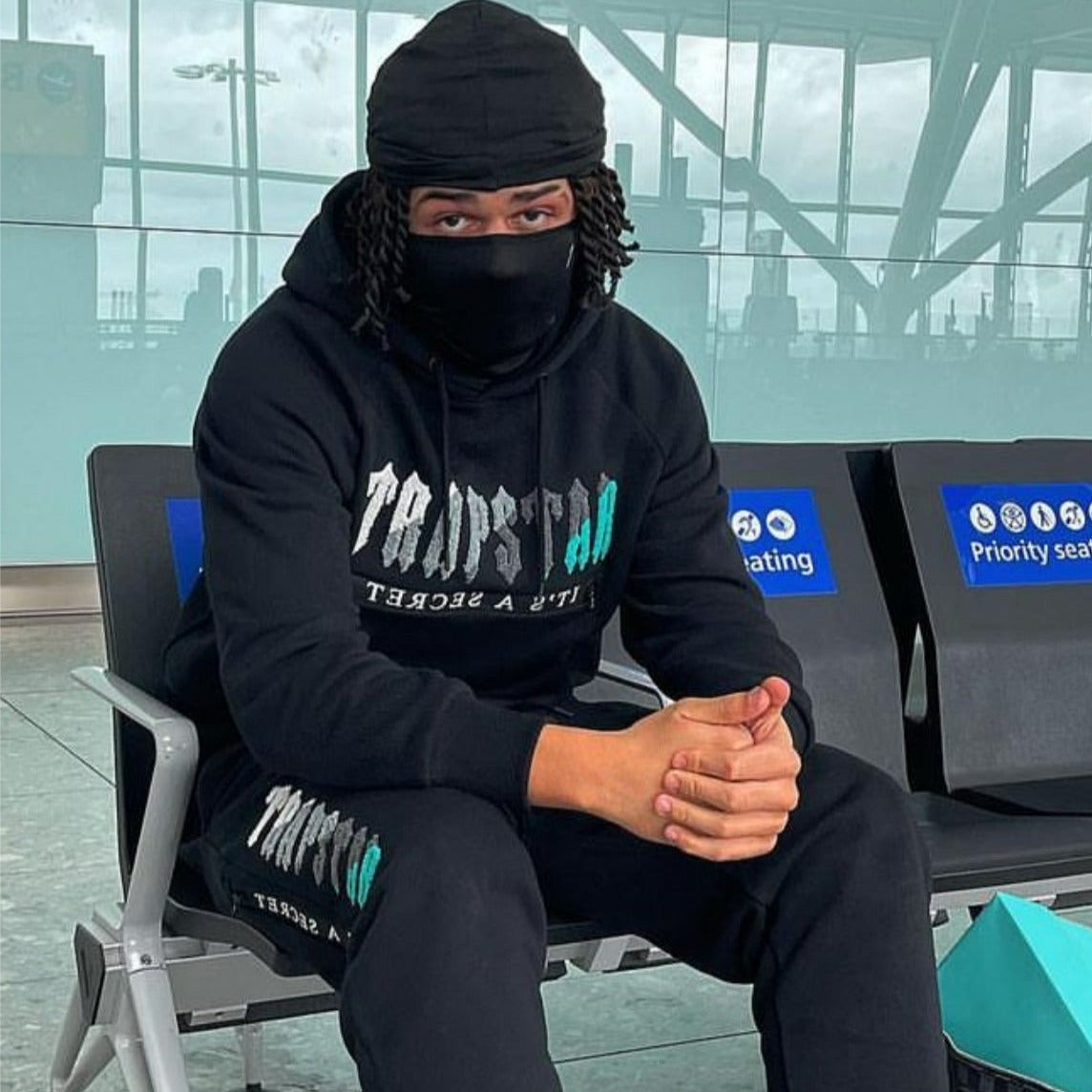 Trapstar Chenille Decoded 2.0 Hooded Tracksuit - Black / Teal