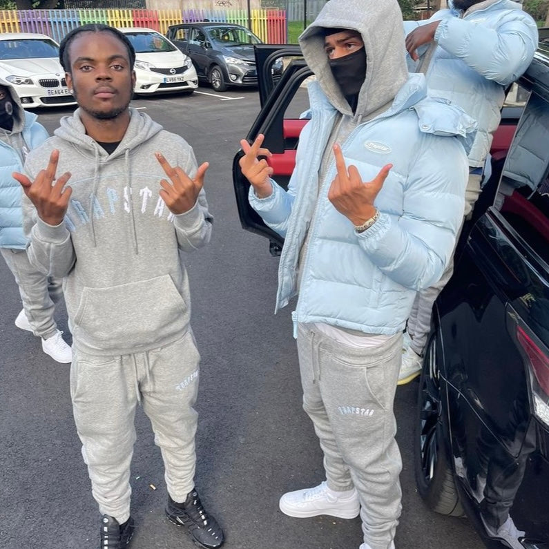 Trapstar Irongate Chenille Arch Hooded Tracksuit - Grey Ice Edition