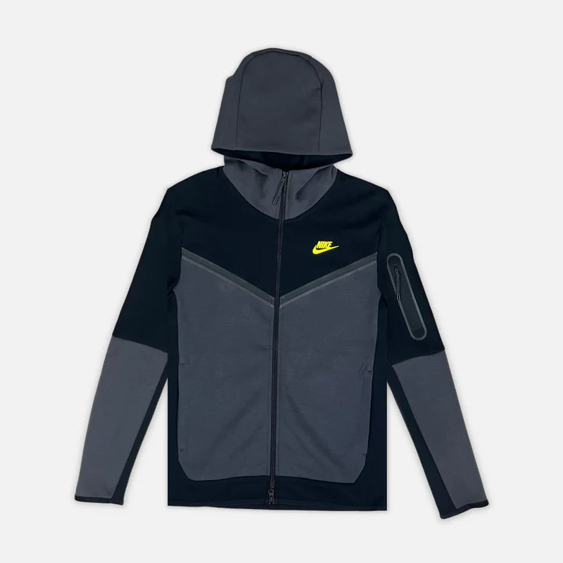 Nike Tech Fleece Hoodie - Black / Anthracite / Volt