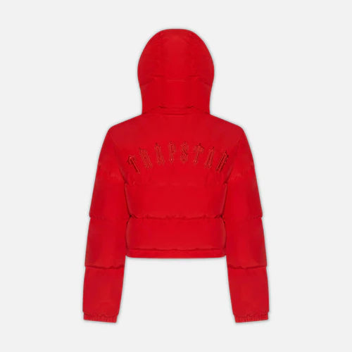 Women's Trapstar Irongate Detachable Hooded Puffer Jacket - Infrared