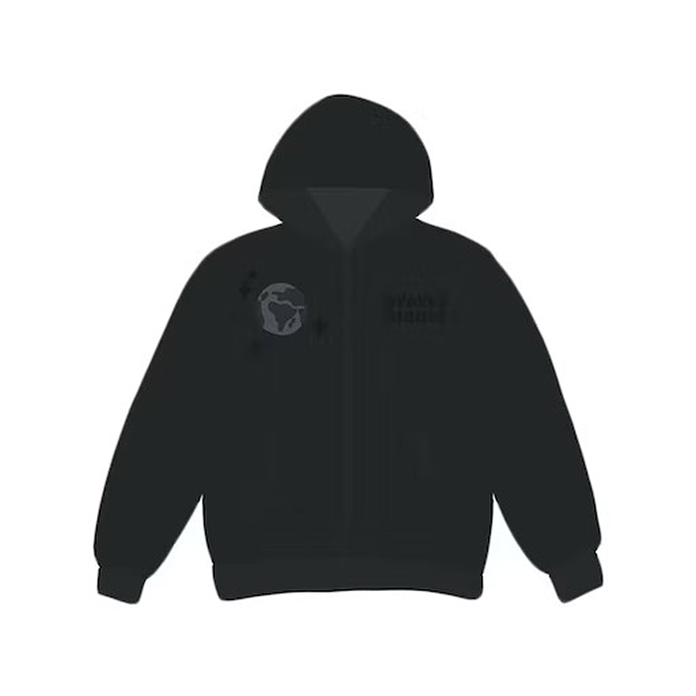 Broken Planet Market Spider Web Zip Up Hoodie - Soot Black