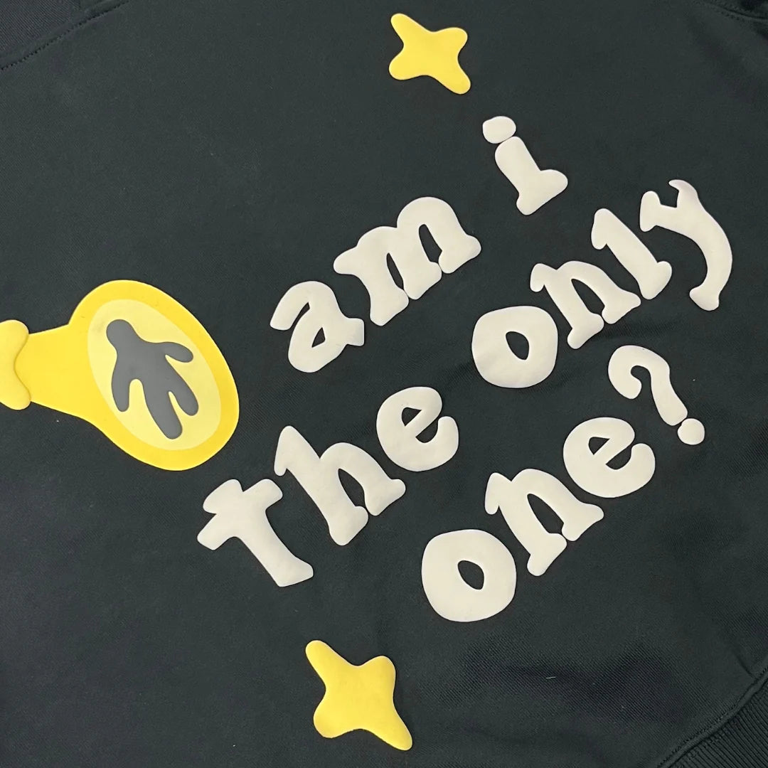 Broken Planet Market 'Am I The Only One?' Hoodie - Onyx Black / Yellow