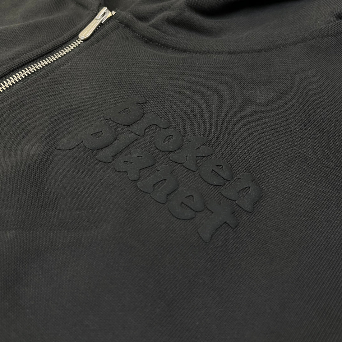 Broken Planet Market Spider Web Zip Up Hoodie - Soot Black